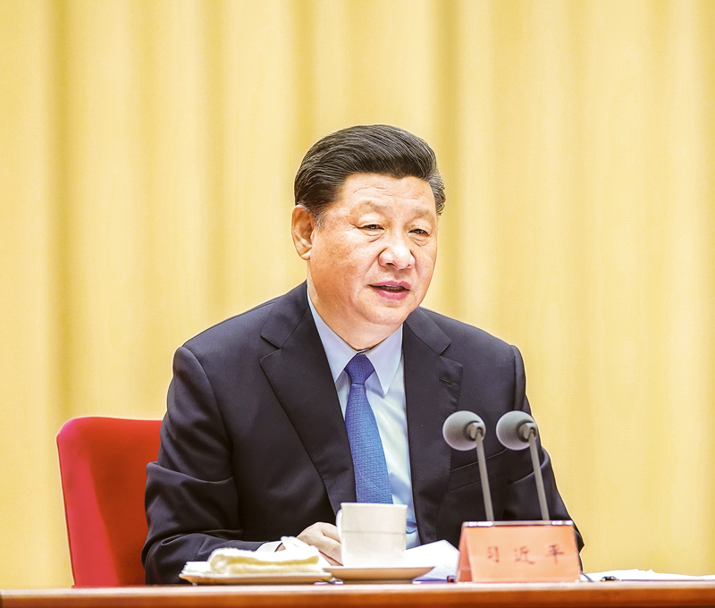 2019年5月31日，“不忘初心、牢記使命”主題教育工作會(huì)議在北京召開(kāi)。中共中央總書(shū)記、國(guó)家主席、中央軍委主席習(xí)近平出席會(huì)議并發(fā)表重要講話(huà)。 新華社記者 鞠鵬/攝
